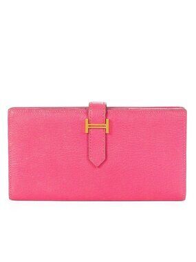 Hermes Bearn Wallet Pink Epsom Leather